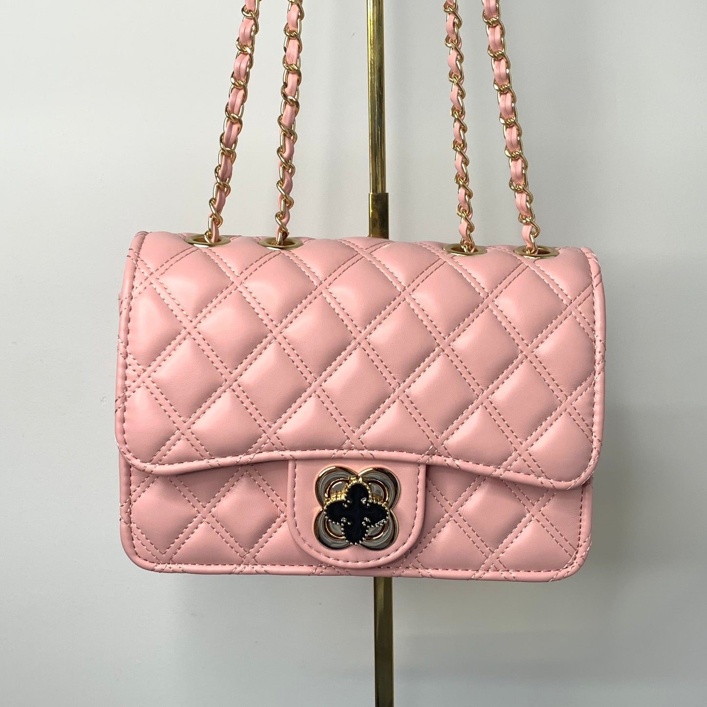 [YX]Pink lattice bag-1