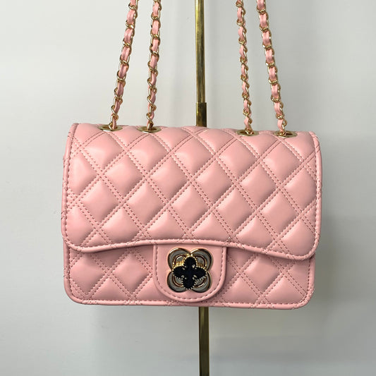 [YX]Pink lattice bag-1