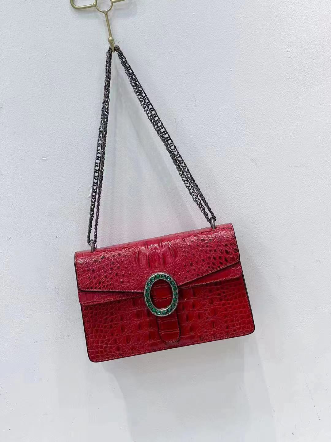 Red leather bag shoulder bag