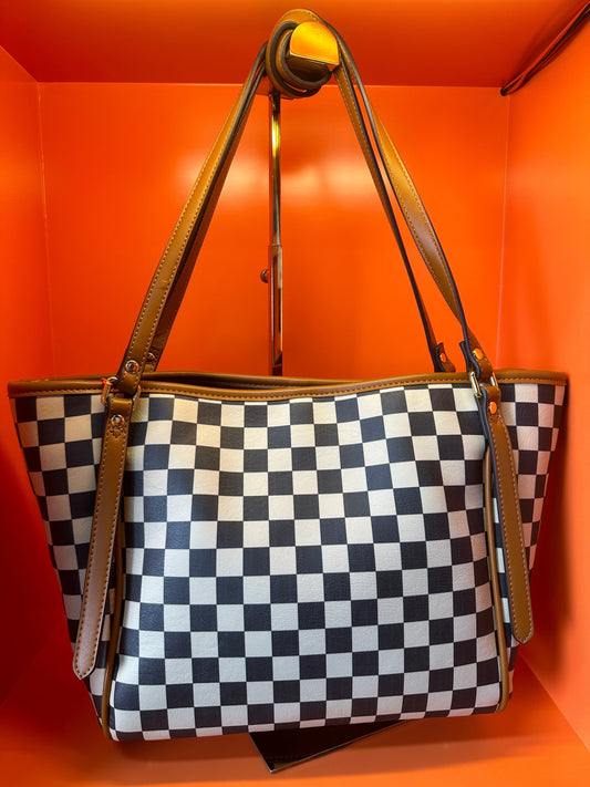 Black and white checked bag