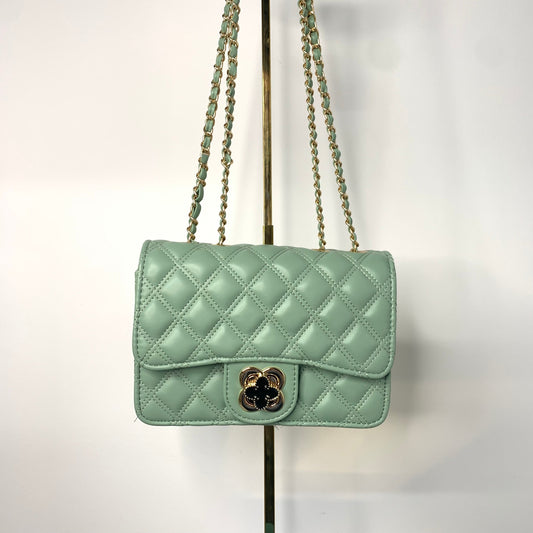 [YX]Dark green lattice bag