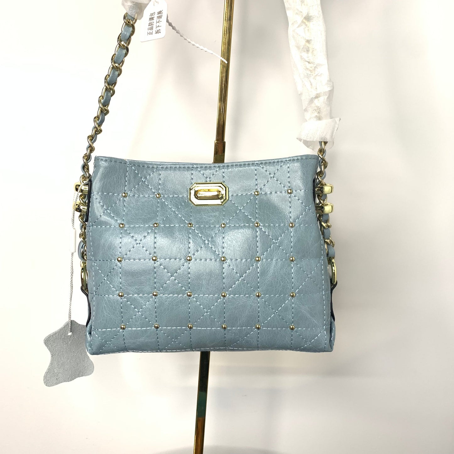 [YX] Gray gold chain bag-1