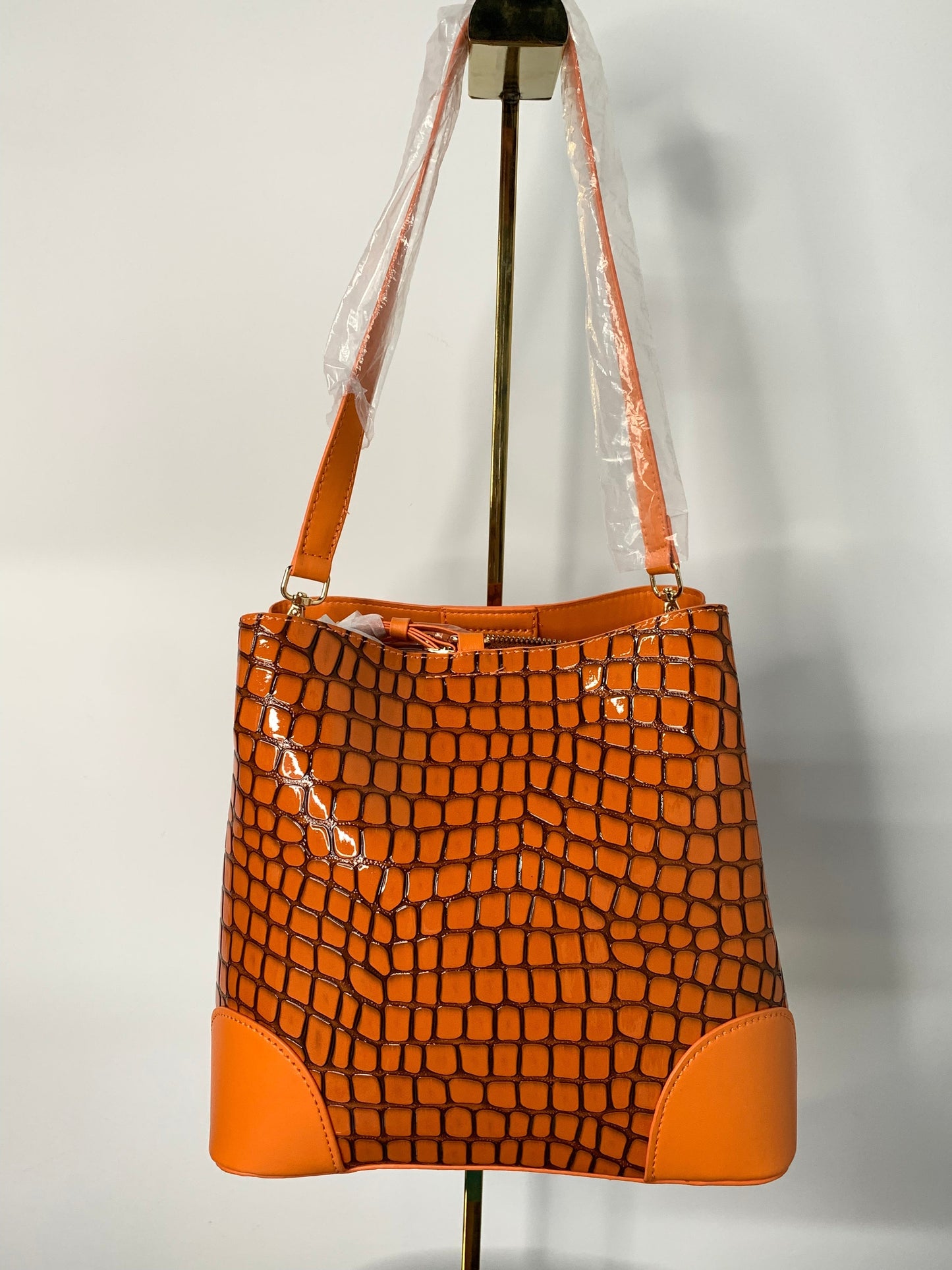 [YX]Orange lattice Bag