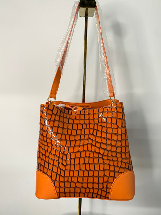 [YX]Orange lattice Bag-1