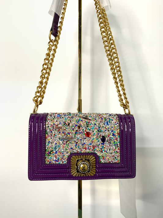 [YX] Purple bag with diamond inlaid-1