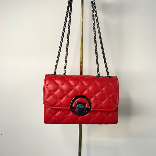[YX]Red lattice bag-1