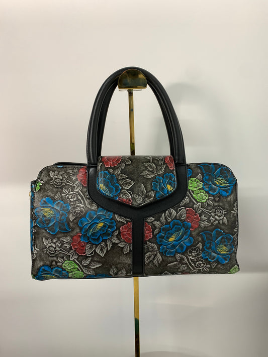 [YX] Flower pattern black bag