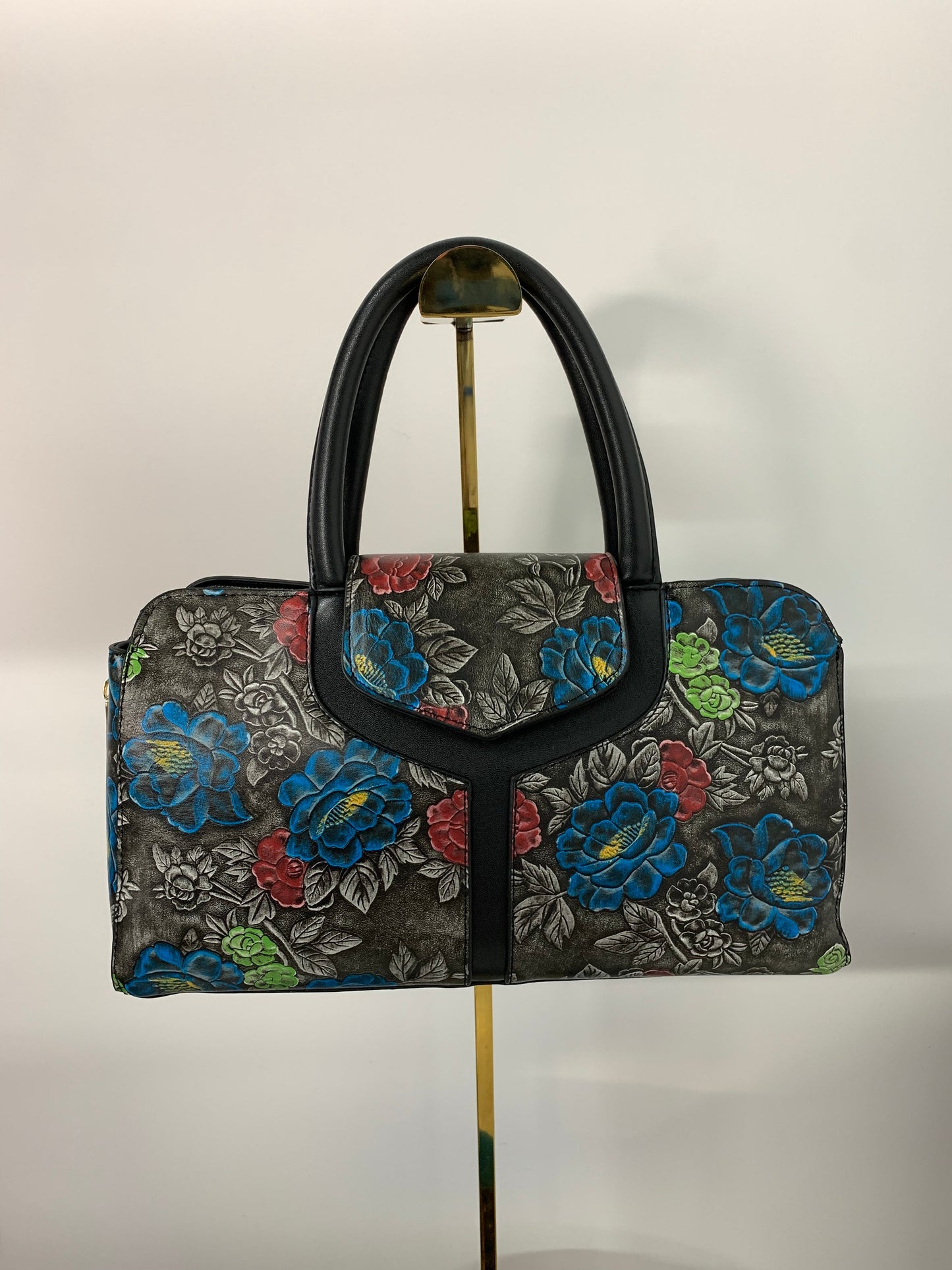 [YX] Flower pattern black bag-1