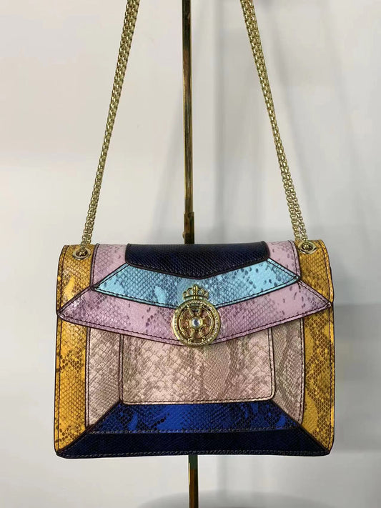 [YX] Gold embellished serpentine bag