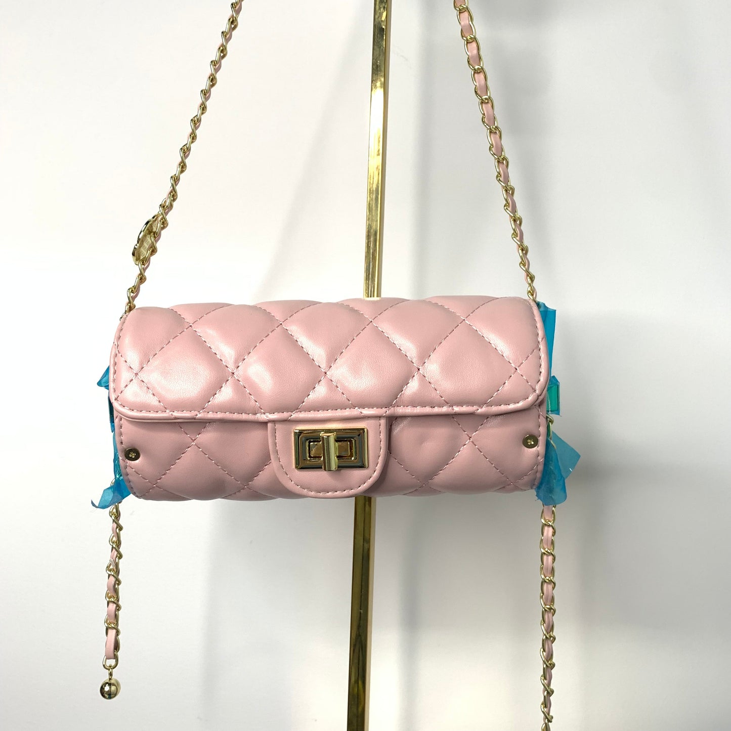 [YX]Gold trim pink bag-1